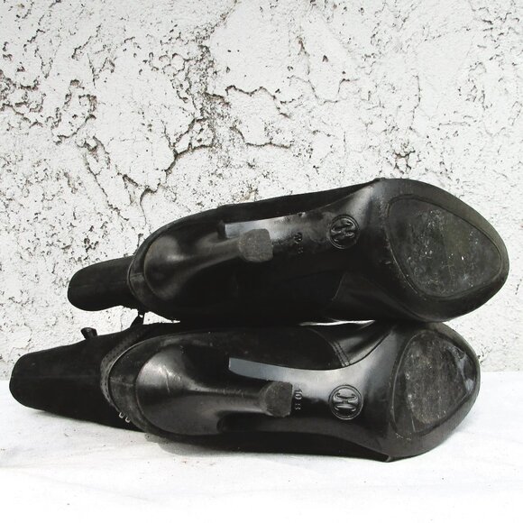 Cole Haan black leather suede high ankle boots 10 - Picture 7 of 7